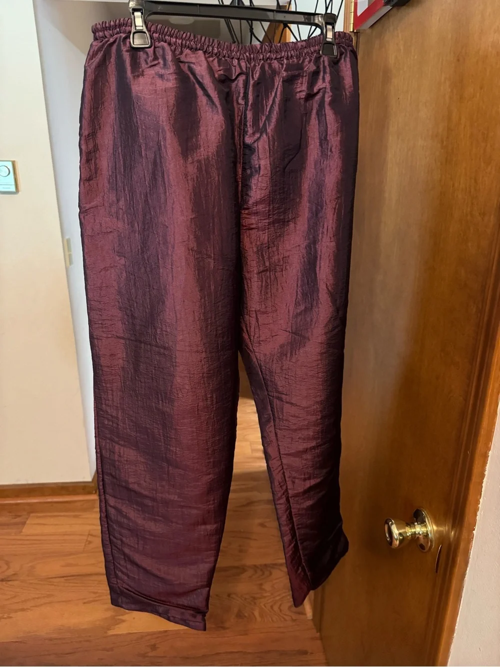Source Unknown Maroon Track Jacket and Pants Set with Iridescent Camo Panels